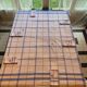 Embroidered checkered tablecloth with its 6 embroidered napkins