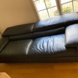 black leather sofa