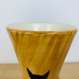 Vase Grandjean Jourdan form diabolo cat, ceramic wood effect