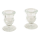 Pair of small moulded glass candle holders, 1950