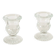 Pair of small moulded glass candle holders, 1950