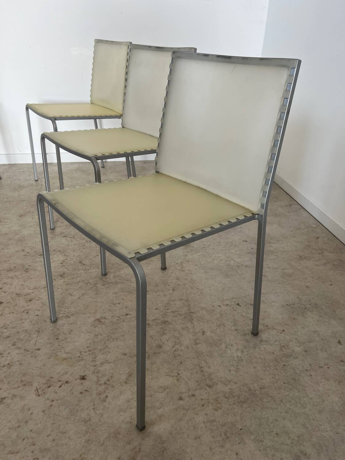 Lot 6 chaises modèle Zip design italien Marco Maran pour Desalto vintage chair