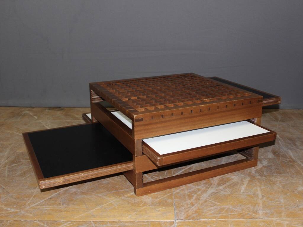 Black And White Coffee Table By Bernard Vuarnesson Model Tetra Circa 1980