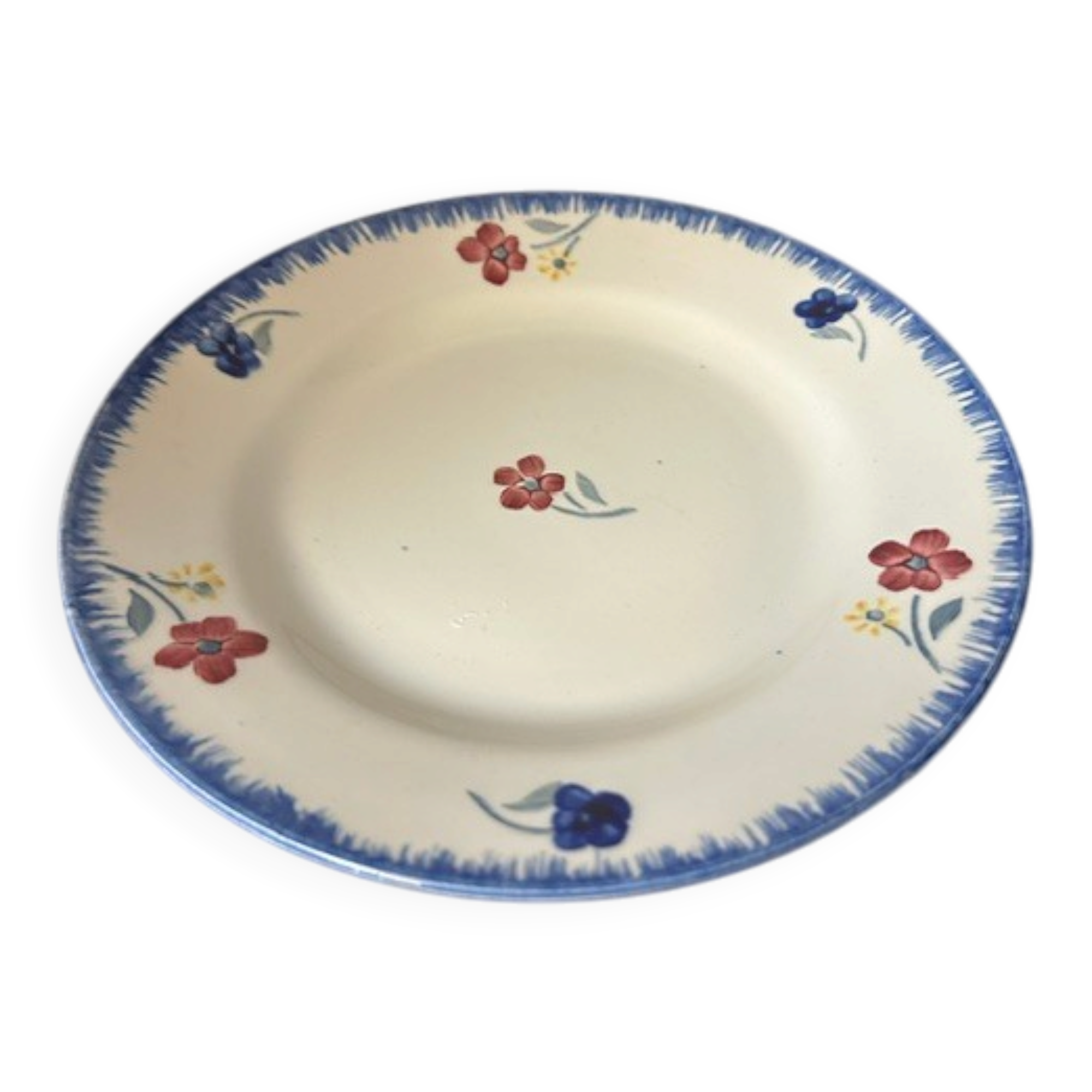 Mary lou plate decorated with small flowers in digoin earthenware