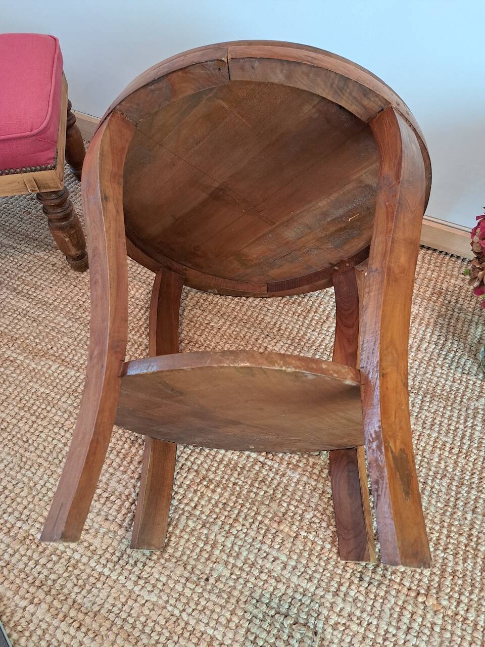 Art deco style solid wood double top side table