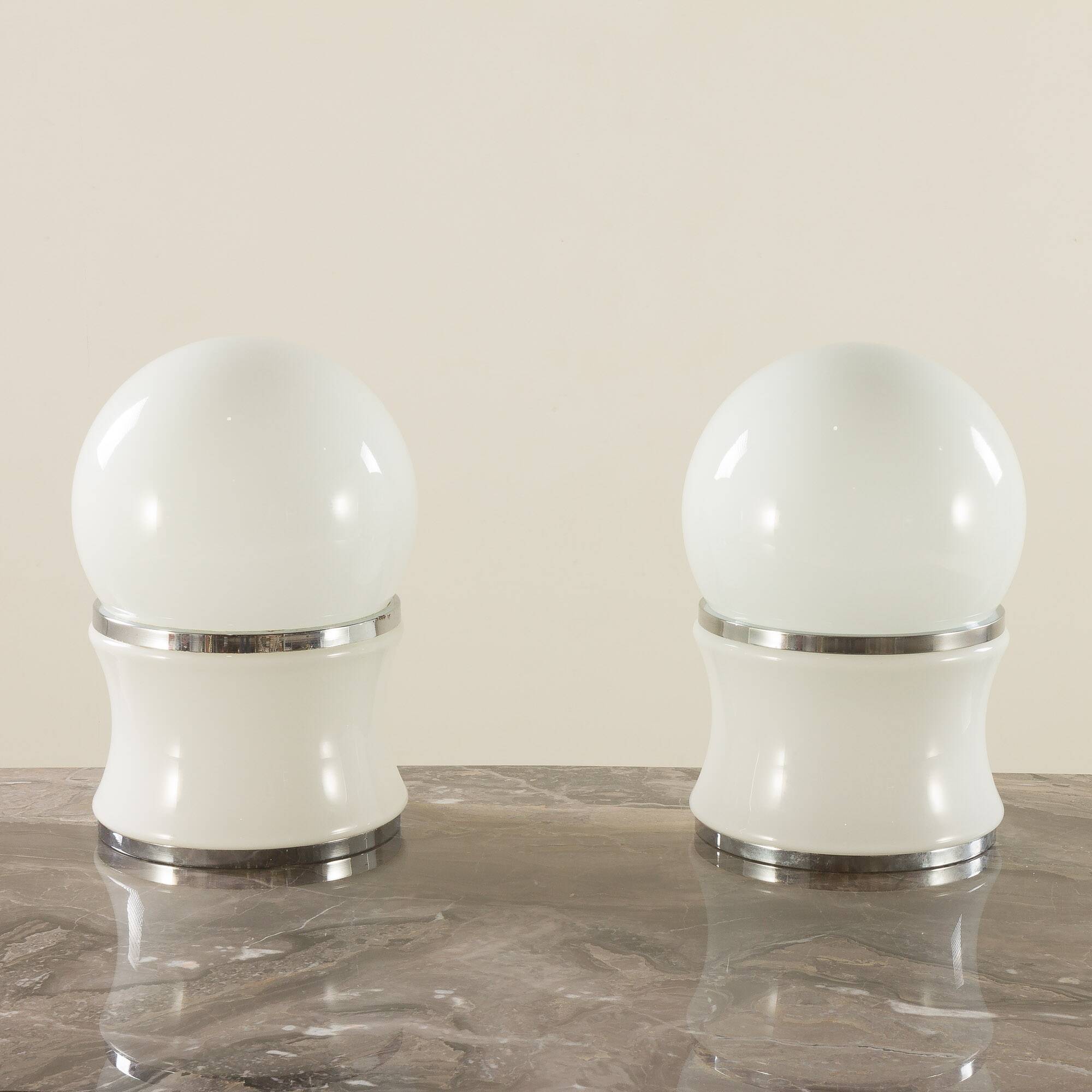 Large Opaline Glass Table Lamp by Goffredo Reggiani for Reggiani,  set of 2