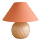 Vintage powder pink ceramic lamp with coral shade
