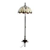 Lampadaire en bronze et abat jour en vitrail de style Tiffany – XXᵉ siècle