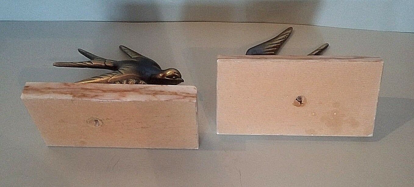 Pair of art deco swallows bookends