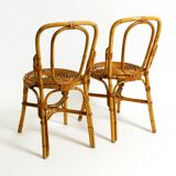 Pair of very beautiful rare original 1960s Italian bamboo chairs