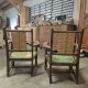 Brutalist pair of rustic turned wooden armchairs from the 1950s.