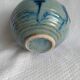 Vintage vase with double bridge handles – Cast blue enamel – Vallauris years