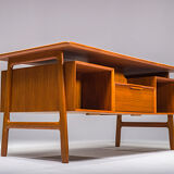 Model 75 Teak Desk by Gunni Omann for Omann Jun Furniture Factory, 1960s