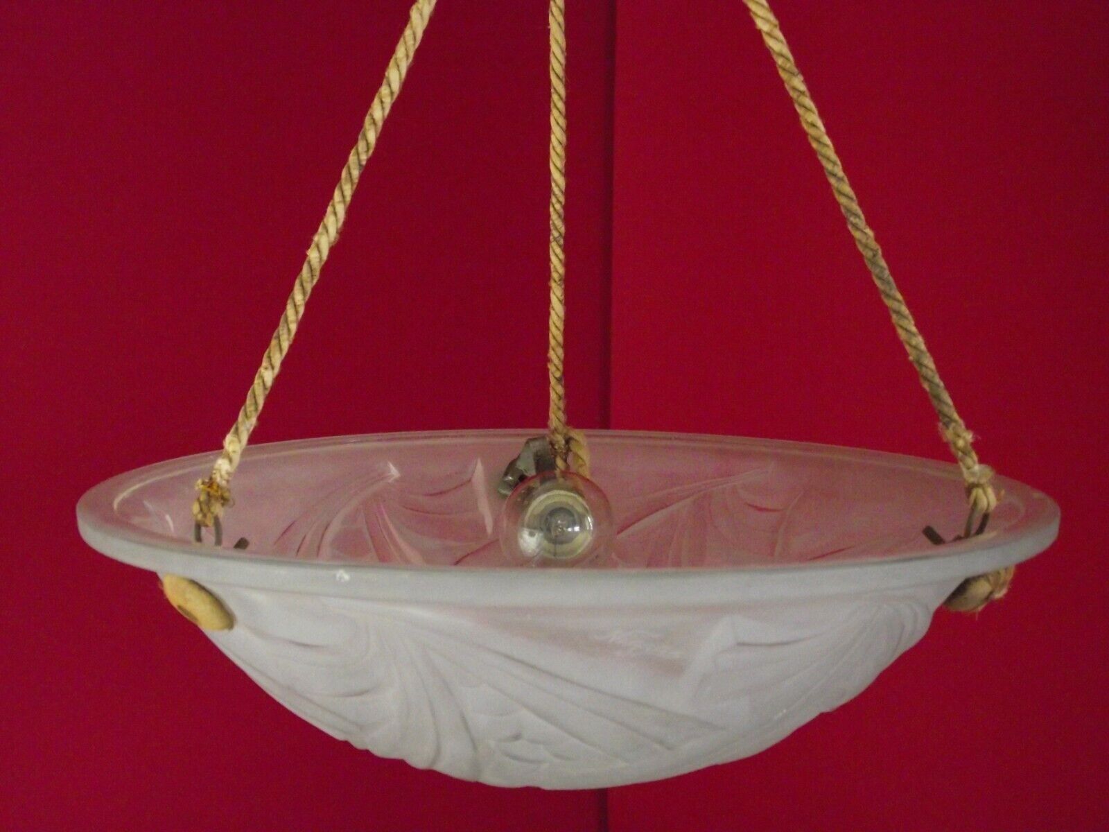French vintage art deco 1930s pendant signed negra degue ceiling light