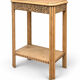 Art Deco console in raw wood with floral decoration, renovated 1930.