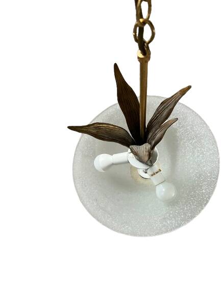 Glass and gold metal pendant light
