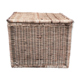 organic rattan and leather trunk
