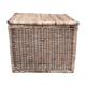 organic rattan and leather trunk
