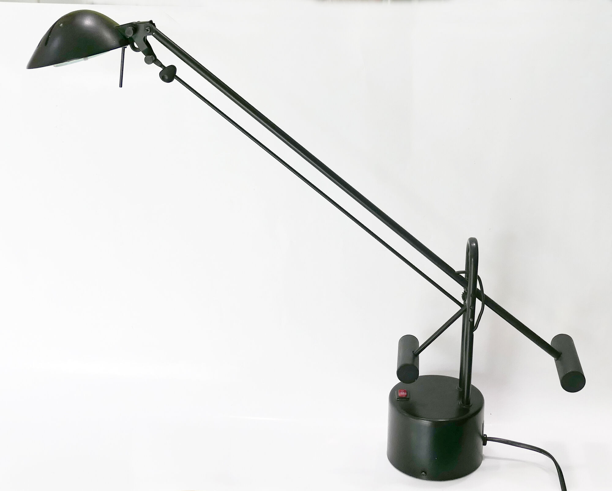 Articulated desk lamp with balance wheel 1980's by Stilplast Italy