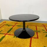 Round Black Side Coffee Table by Pierre Paulin for Artifort, 1970s