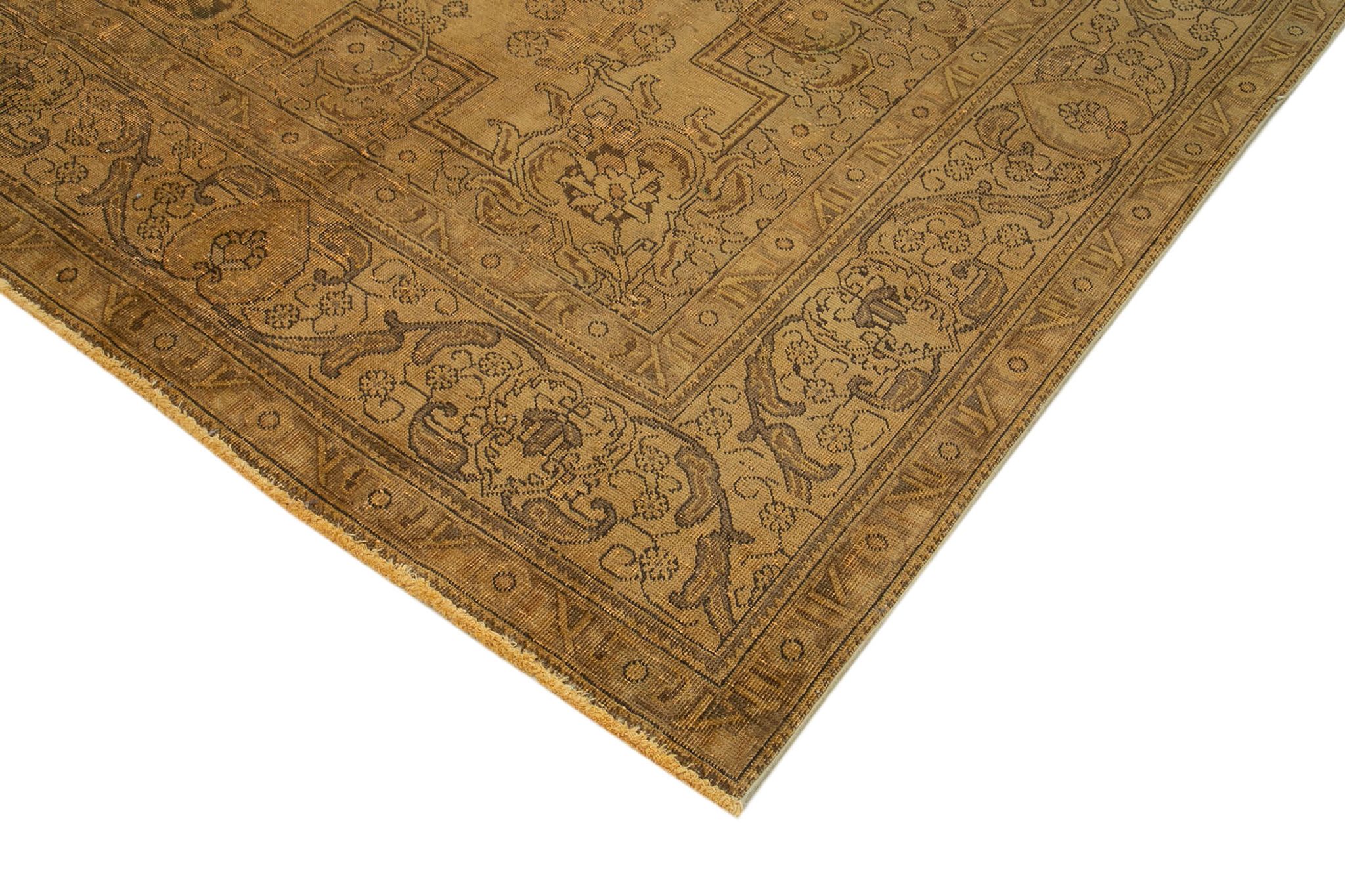 Tapis de laine jaune persan surteint 293 cm x 380 cm