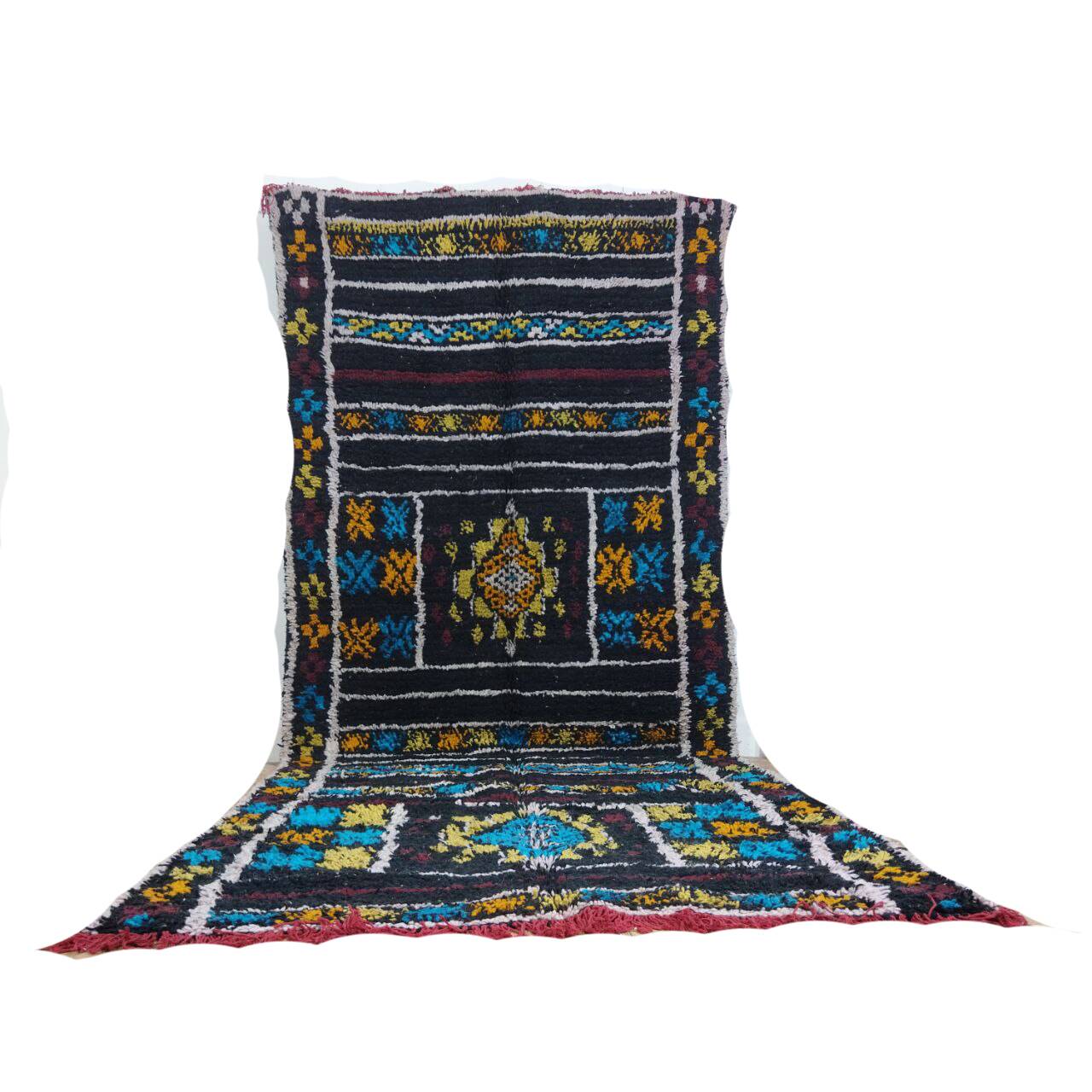 Handmade wool Berber rug 340 X 140 CM