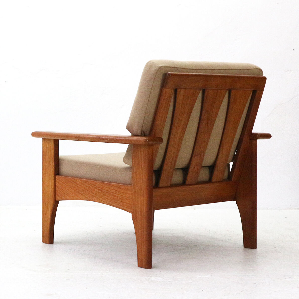 Mid-century scandinavian teak armchair with new covers