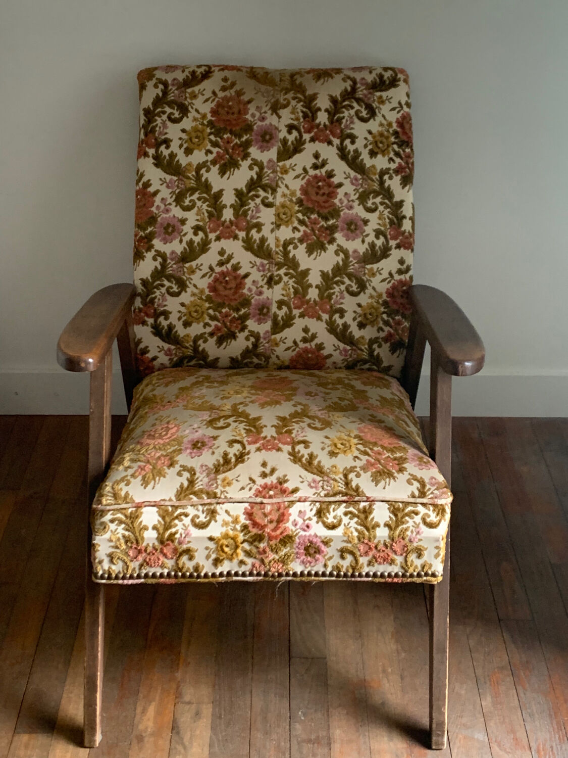 Vintage armchair floral fabric