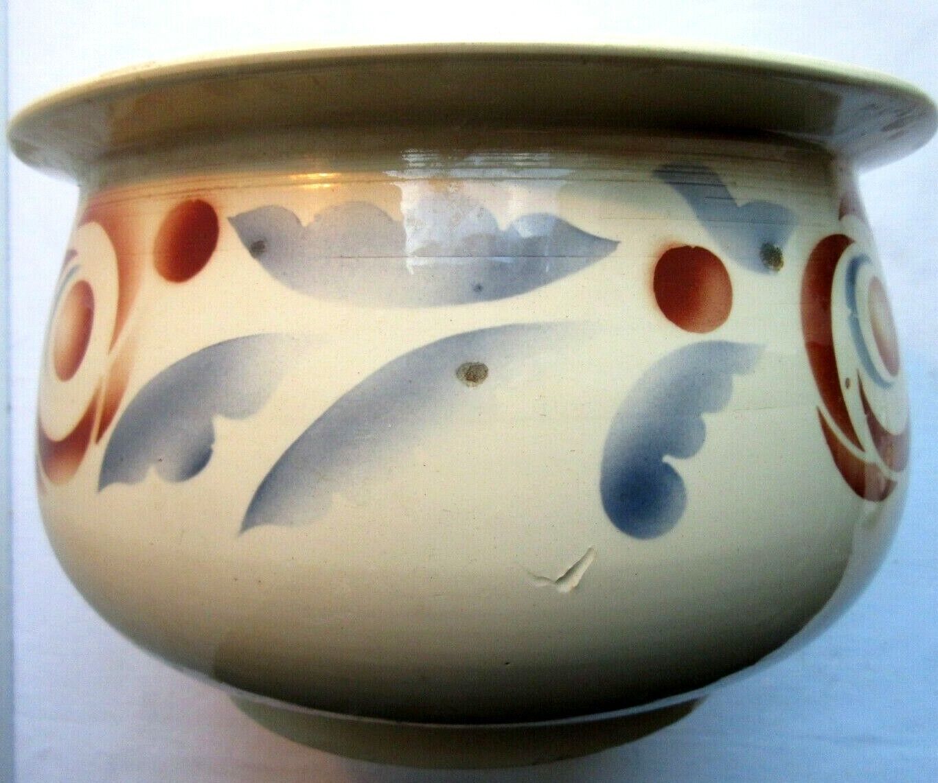 Pot art déco Digoin Sarreguemines, fleurs et feuilles stylisées