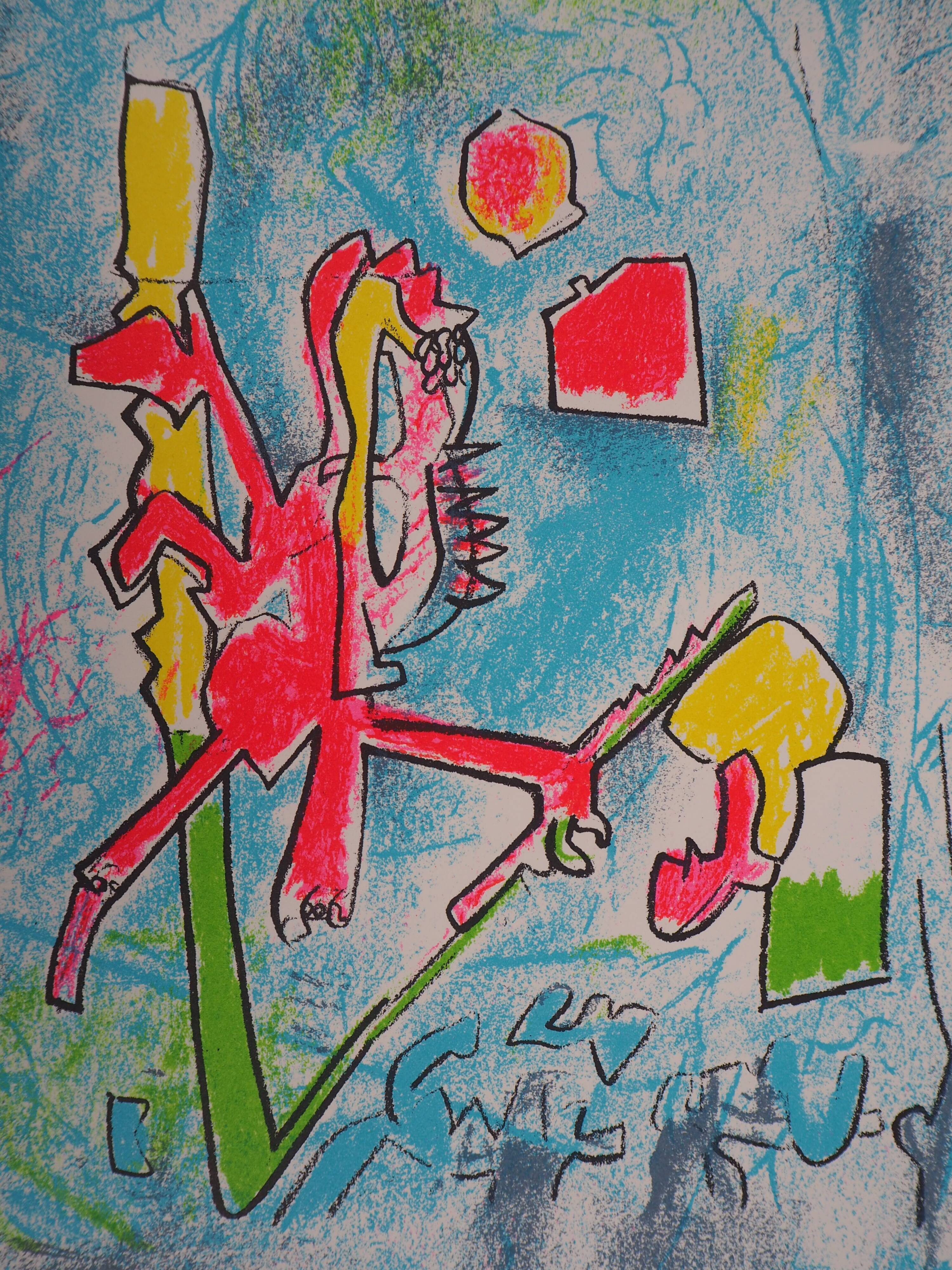 Roberto matta: surrealist creature - original lithograph