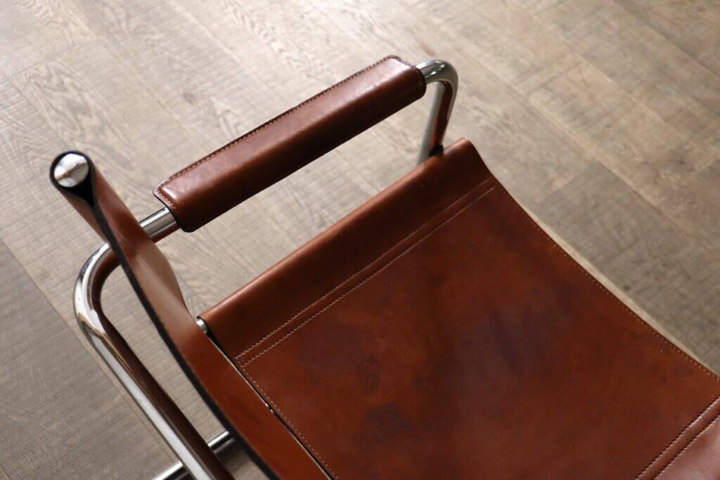 MG5 dining chairs in cognac leather and chrome by Mart Stam & Marcel Breuer, 1960s