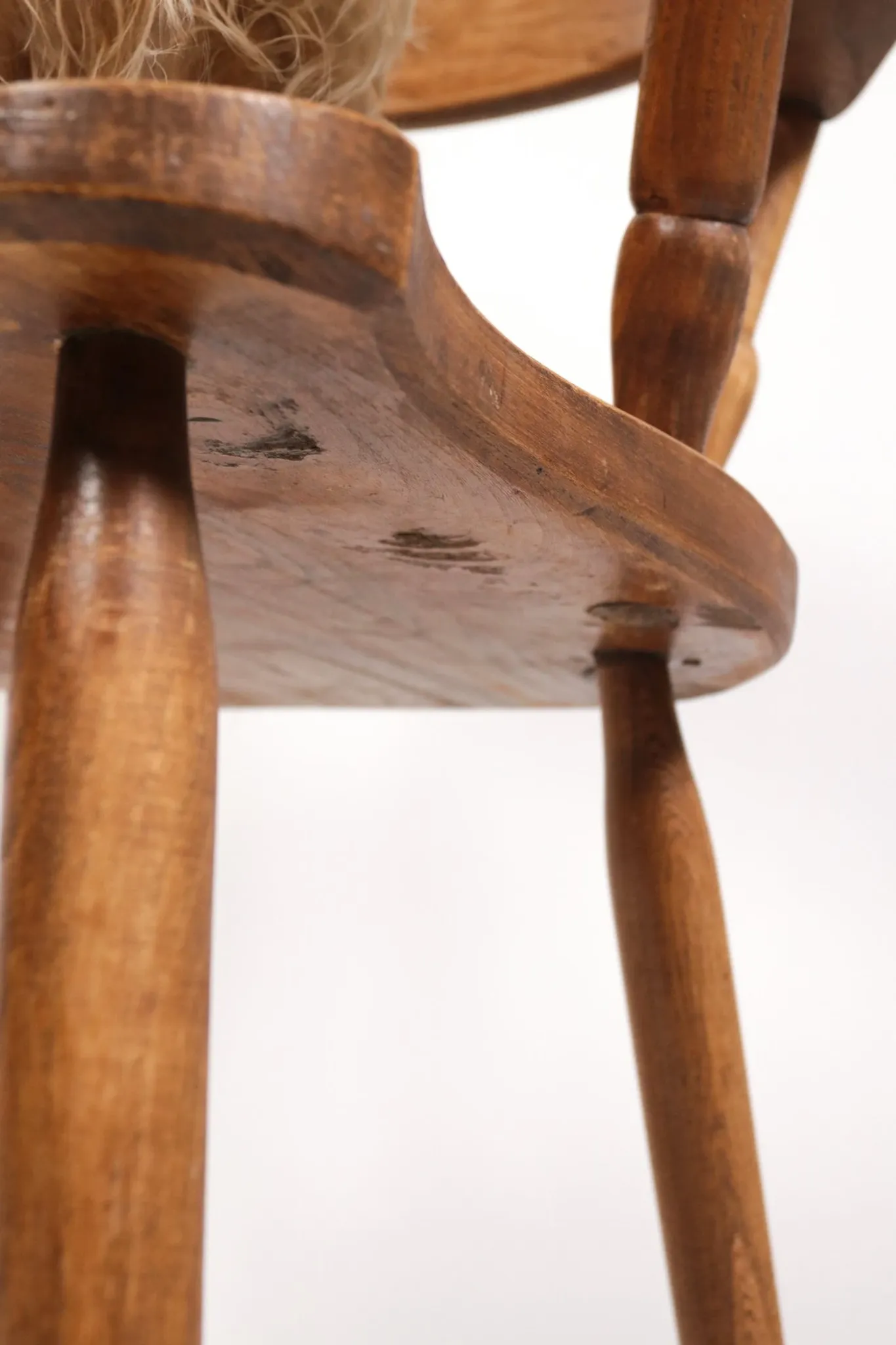 Brutalist oak fireside chair – wabi sabi armchair