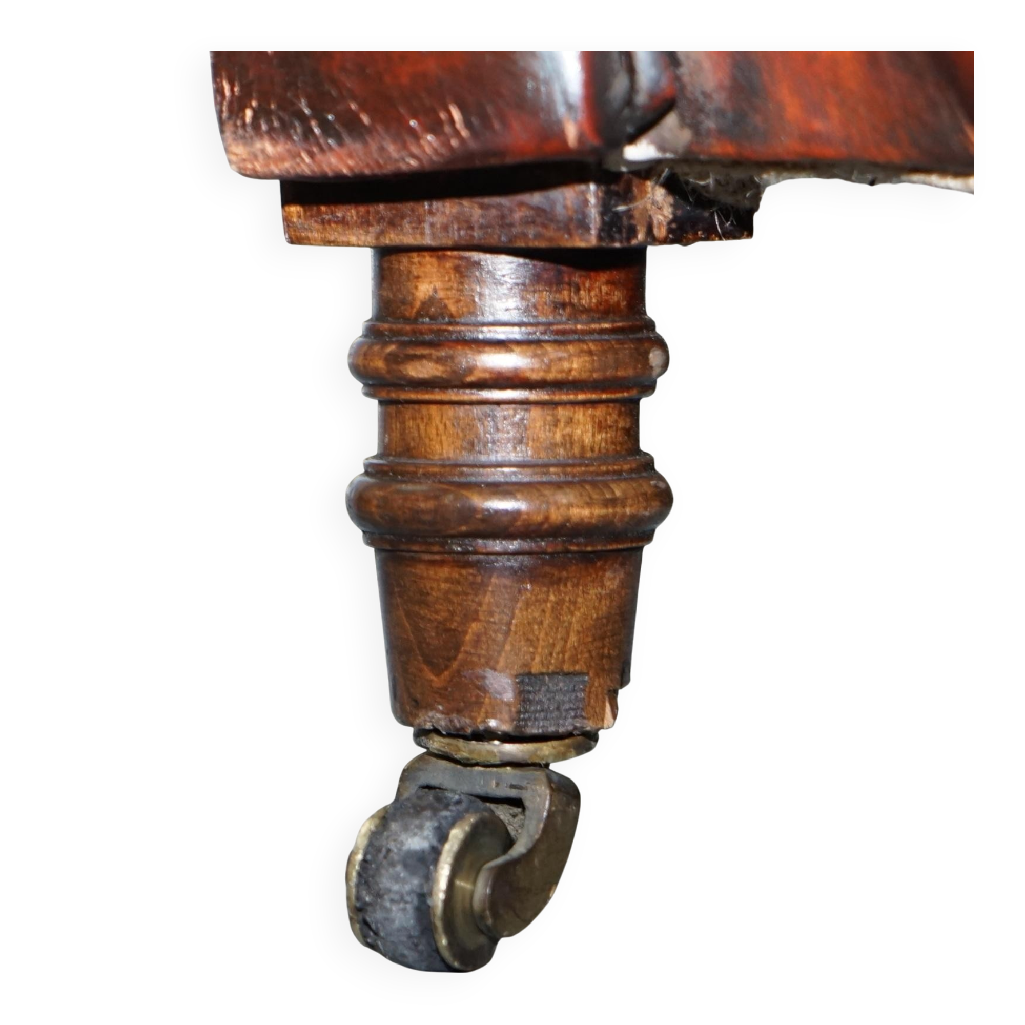 Small Victorian leather Chesterfield sofa