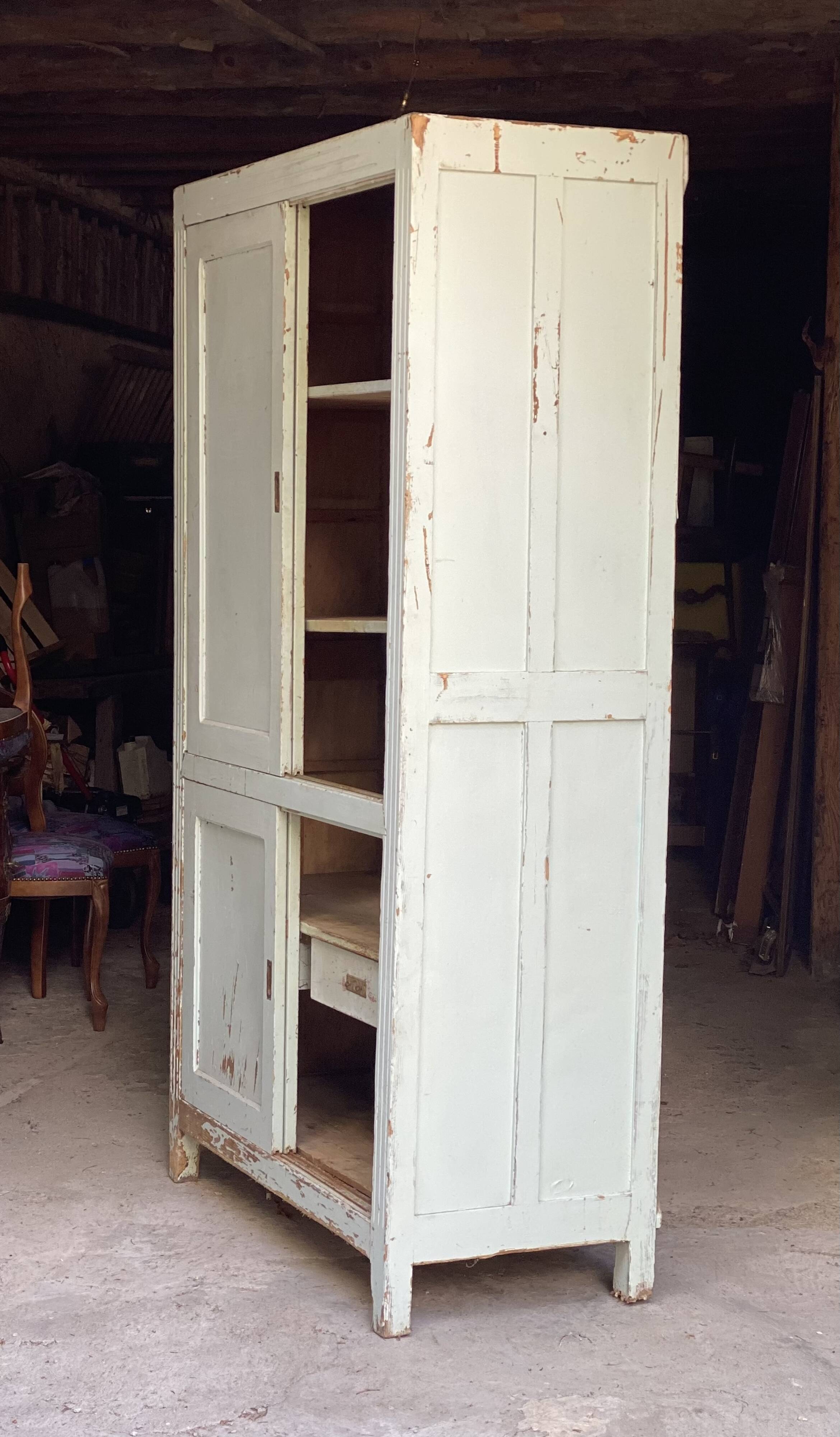 Vintage 1930-40 Parisian wardrobe with 4 sliding doors