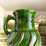 Green glazed terracotta pitcher