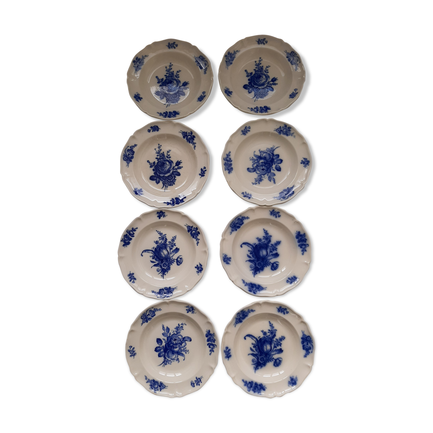 Old hollow plates VB blue flowers