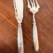 Antique Boivin fish service set in silver plate