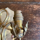 Brass wall lamp and mirror
