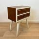 Vintage 1960's Beech and Teak Nightstand