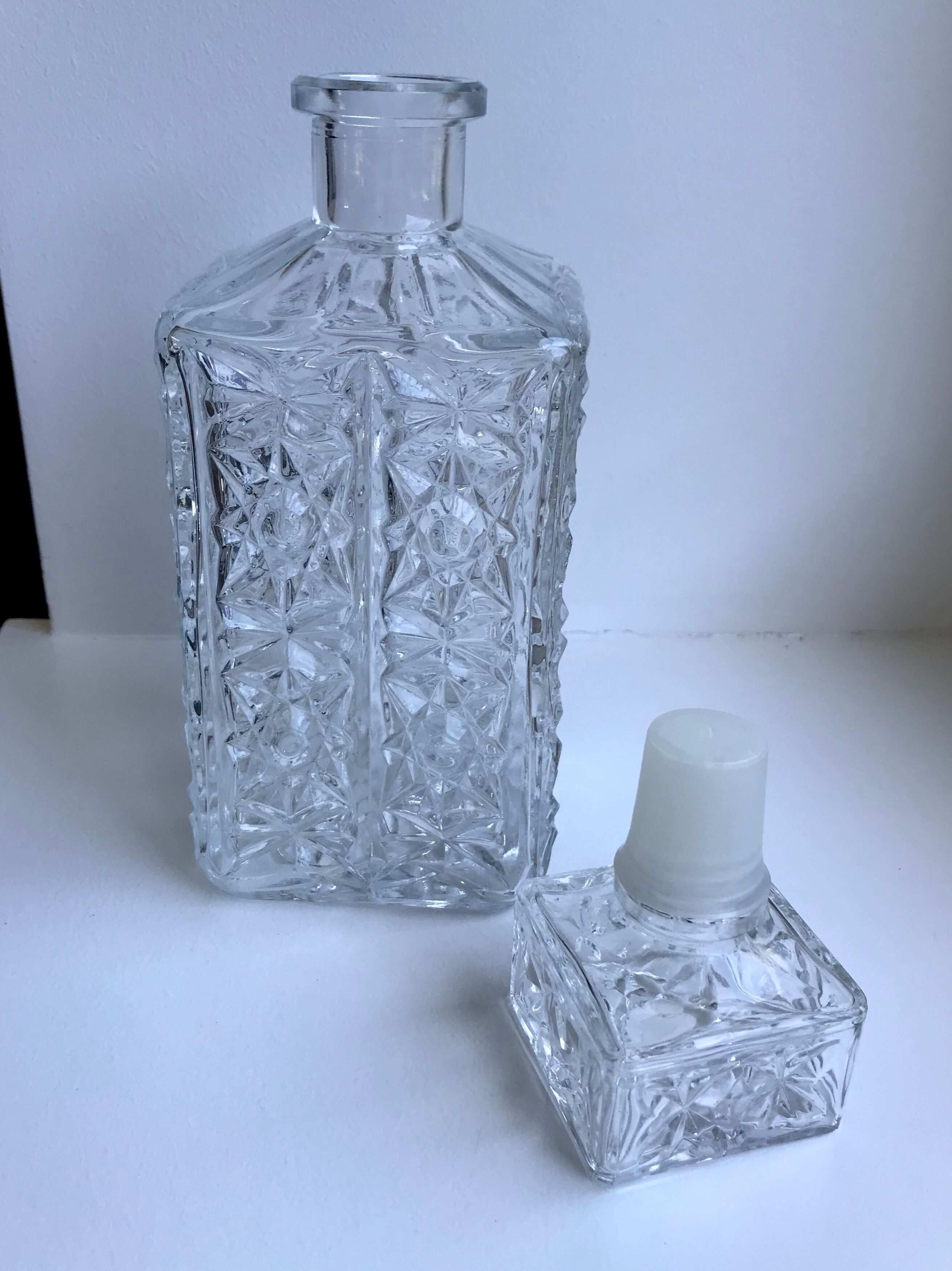 70s glass whiksy decanter