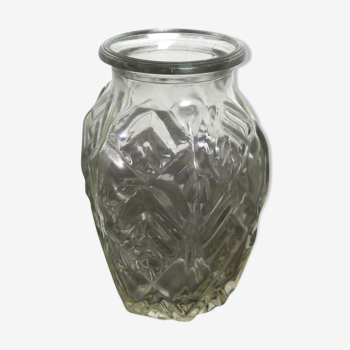 Vase à jacinthe en verre moulé