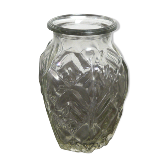 Vase à jacinthe en verre moulé