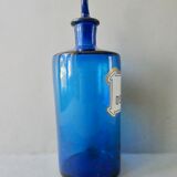Bottle, pharmacy bottle in blue blown glass