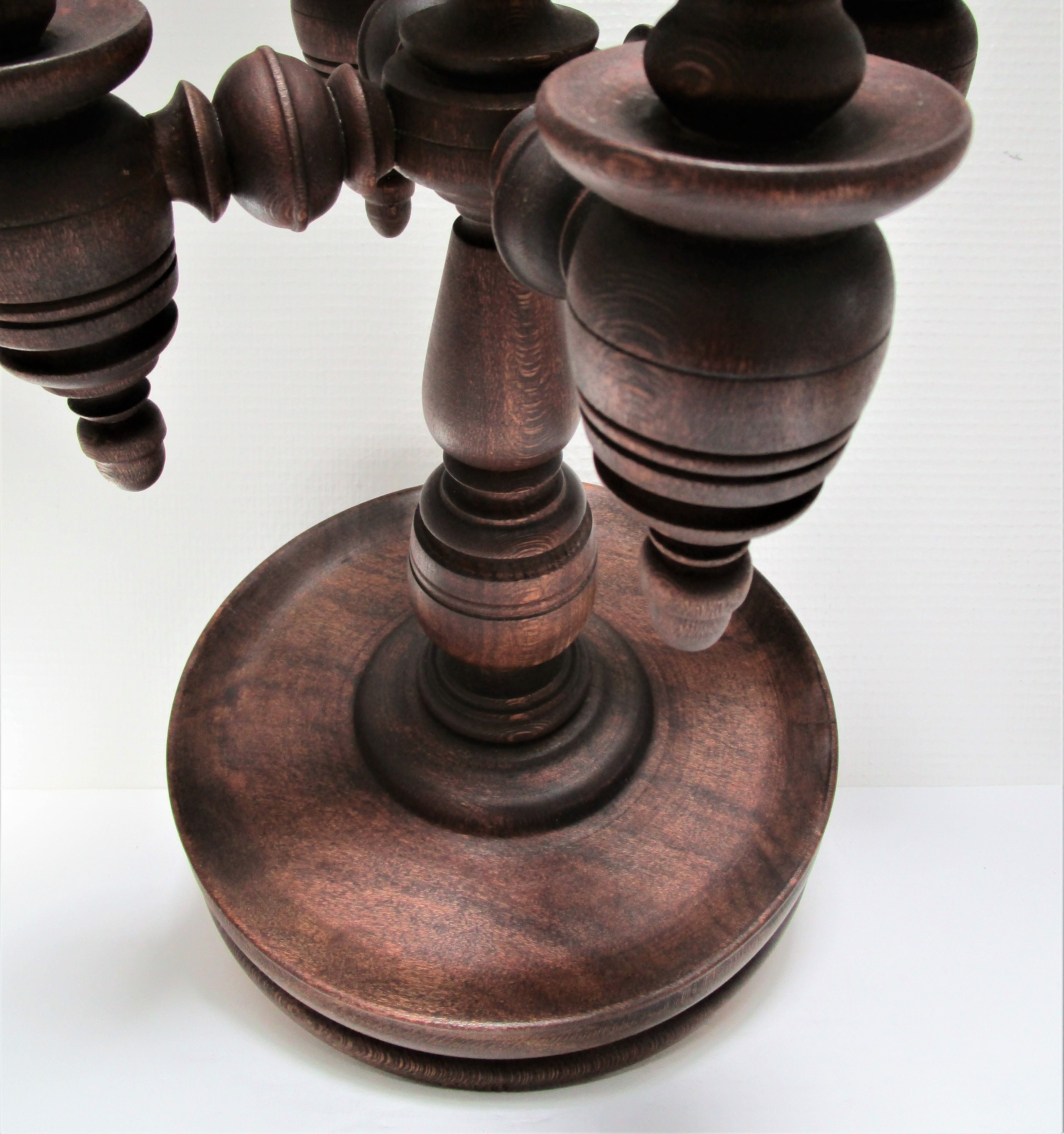 Chandelier solid wood turned stamped