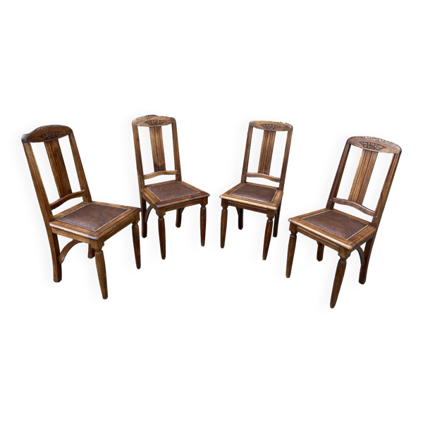 4 chaises de salle à manger Art Deco