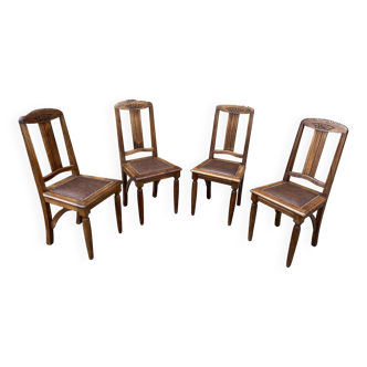 4 chaises de salle à manger Art Deco