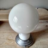 Table lamp, large white opaline in the shape of a light bulb