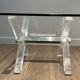 Pair of Plexiglass and Chrome Side Tables with X-shaped Legs, Work
