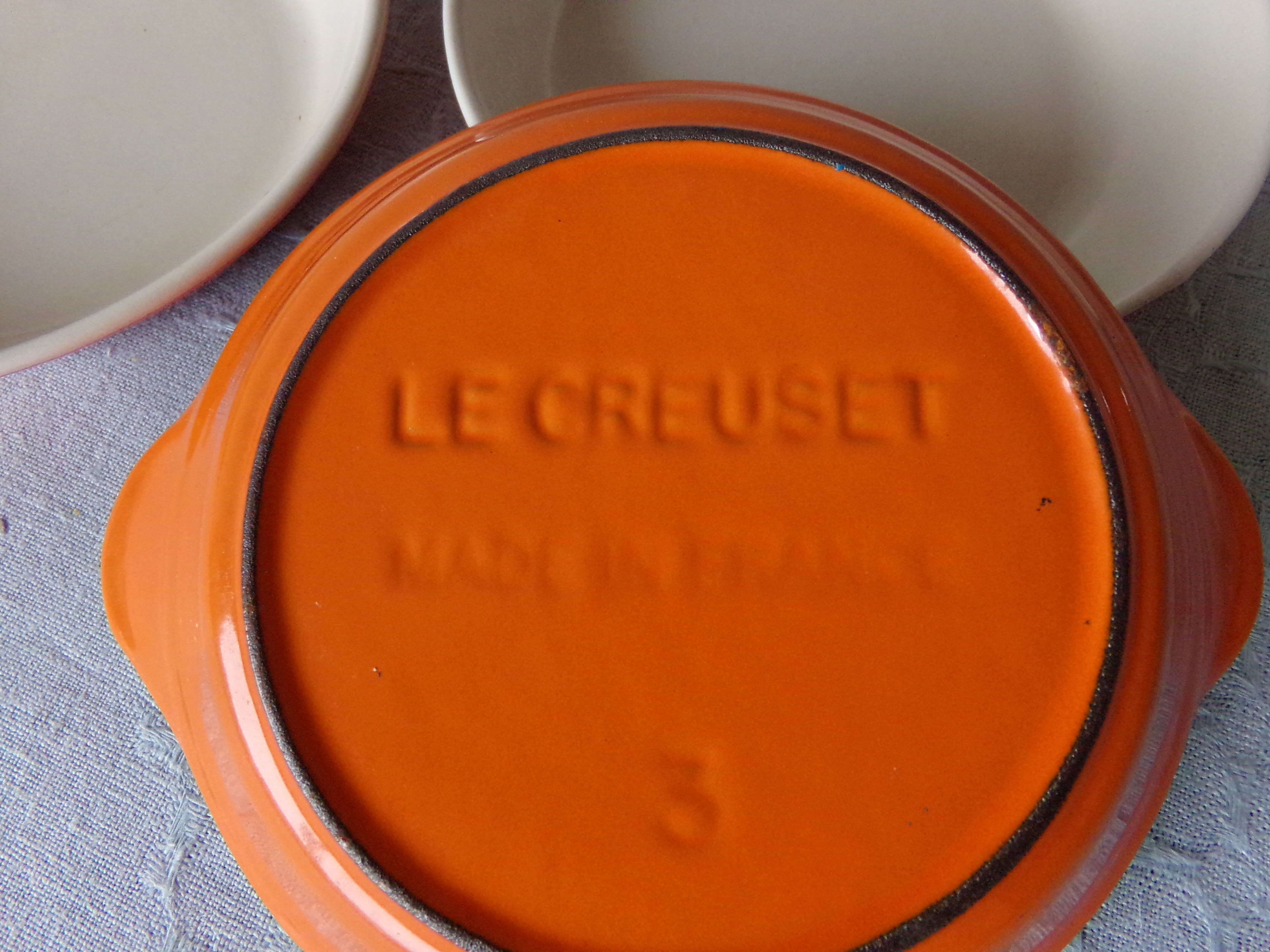 Egg dishes Le Creuset cast iron orange vintage 1970/1980