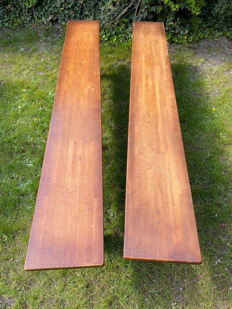 Vintage solid oak bench 220cm